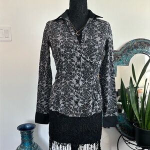NY&C - Black Ivy Button-up Blouse - Size Small (S-6)
